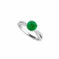 thumbnail image 1 of Fine Jewelry Vault UBUNR50843EW14CZE Criss Cross Design Ring With Emerald CZ in White Gold, 32 Stones, 1 of 1