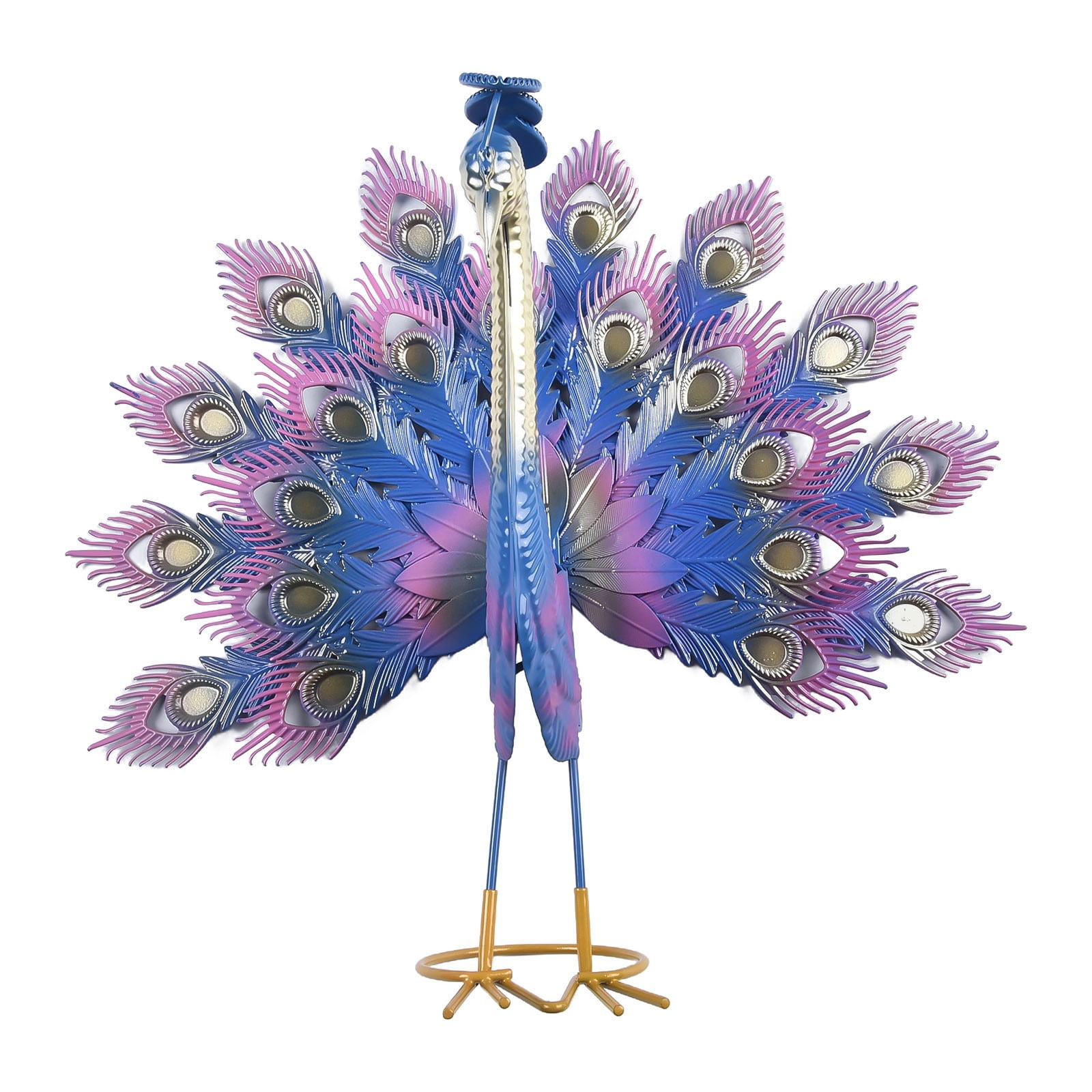 Metal Peacock Statue Ornament Diy Peacock Art Crafts Garden Decoration Statue L