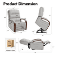 thumbnail image 6 of FlexiSpot Dual Motor Recliner Chair, Adjustable Recliner with Lumbar Support and Padded Seat Backrest for Living Room, Beige, 6 of 8