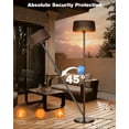 thumbnail image 3 of Advwin 1500W Electric Infrared Freestanding Patio Heater for Indoor & Outdoor, IP55 Waterproof, Tip-Over Protection, Quiet Operation for Patio, Garden, Balcony,Brown, 3 of 8