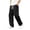 B_ Black, variant on Men's Elastic Waist Wide Leg Denim Jeans, Drawstring Closure, Loose Streetwear Retro Denim Pants Light Blue XL