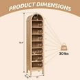 thumbnail image 2 of IFGET 71" Tall Arched Shoe Storage Cabinet, 3 Adjustable Shelves, 8-Tier Freestanding Open Display Shoe Closet Shelf Organizer, 2 of 6