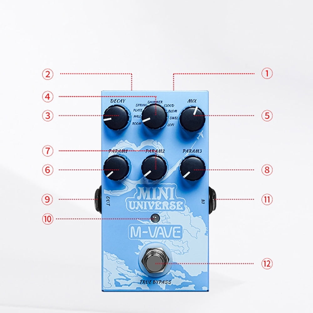 Maritcute MINI-UNIVERSE Analog Reverberation Guitar Pedal Guitar Effect Pedal Mini Pedal Pure Analog Processor With True Bypass Metal Shell