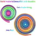 thumbnail image 2 of 5 Pieces Cats Cradle String Hand Game String Finger Game String and 5 Pieces Chinese Jump Ropes Colorful Stretch Rope Elastic Fitness Game for Outdoor Exercise, Rainbow Color, 2 of 7