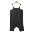 thumbnail image 6 of Ticikt Denim Jumpsuit Romper with Two Way Wear Style Loose Fit Ankle Length Overalls Casual Fashion Jumpsuit Pants,Color:Black,Size:M, 6 of 7