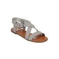 thumbnail image 1 of New Women Breckelles Sara-25 Leatherette Open Toe Cross Band Flat Sandal, 1 of 5