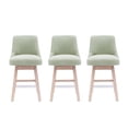 thumbnail image 3 of Costaelm Amelie 26" Upholstered Swivel Counter Height Bar Stools (Set of 3), Desert Sage, 3 of 4