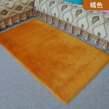 

Namzi Solid Color Plush Table Runner Faux Sheepskin Decorative Shaggy Dresser Scarf Not-Slip Desk Pad Luxury False Fur Dresser Tablecloth-Yellow glotch 180x200cm(70.87x78.74inch)
