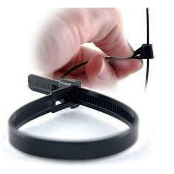 11" 50lb Natural Trigger Releasable Cable Ties 100/bag Part #RT11-50-9C-.30