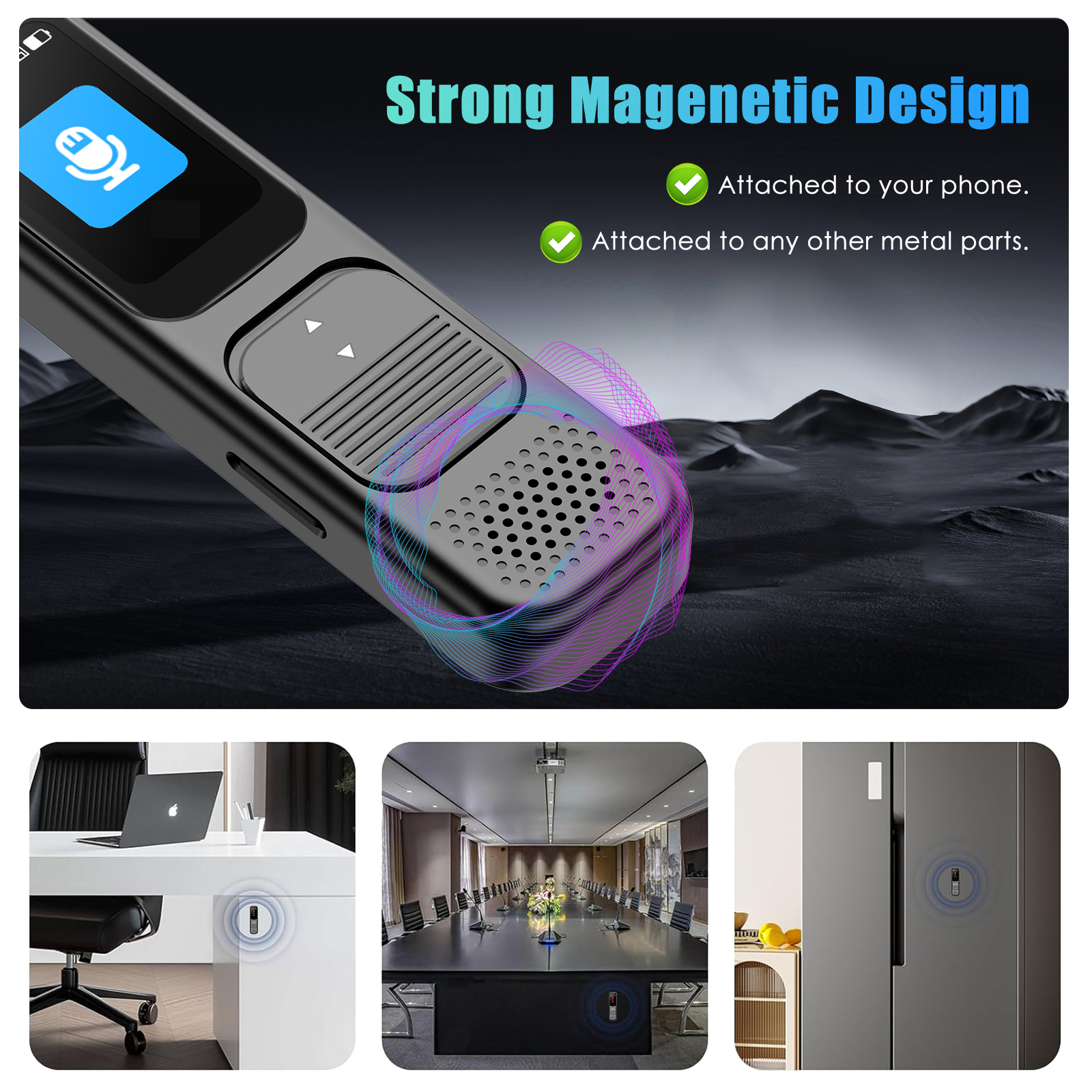 RONY 128GB AI Digital Voice Recorder with APP, 3072kbps Portable Audio Recorder with Transcribe Summarize Interpretation for Business Meeting Lecture Interview