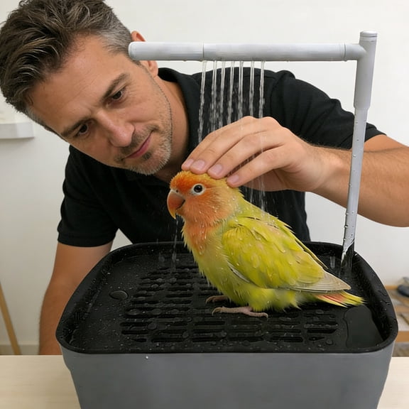 EcoNest Circulating Water Bath Parrot Bathtub Bird Bath Automatic Bird Cage Shower Easy Clean Parrot Water Circulation Bath For And African Grey Birds Bath