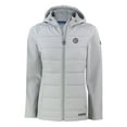 thumbnail image 2 of Women's Cutter & Buck Gray Pittsburgh Steelers Evoke Hybrid Eco Softshell Recycled Full-Zip Hoodie Jacket, 2 of 3