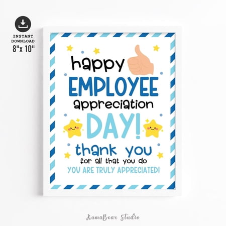 Employee Appreciation Thank You Poster, 8x12 UNFRAMED