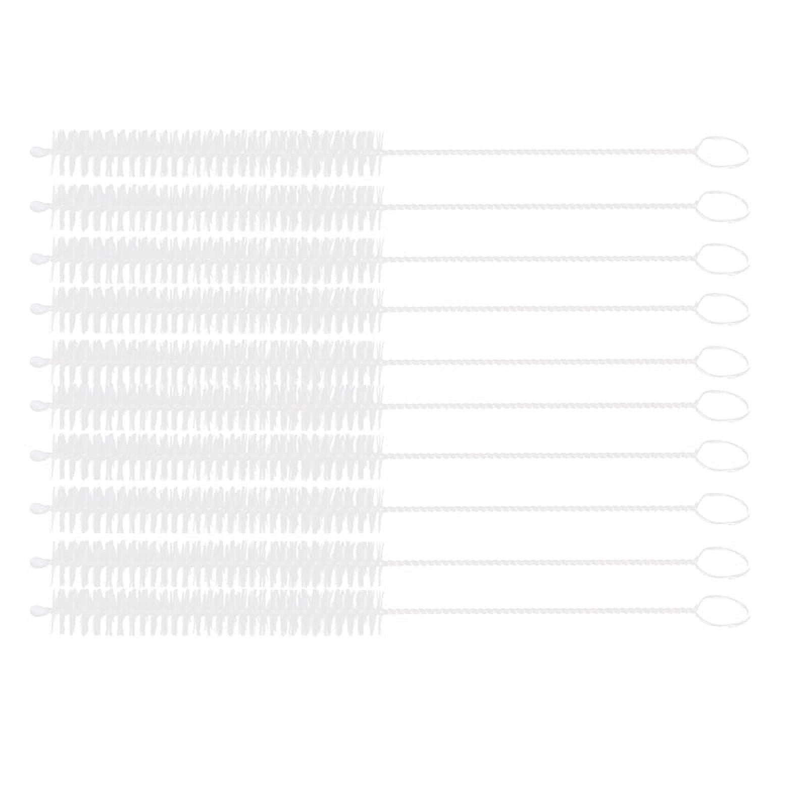 200 Pcs 10mm Dia Chemistry Test Tube Bottle Nylon Washing Brush Tool White