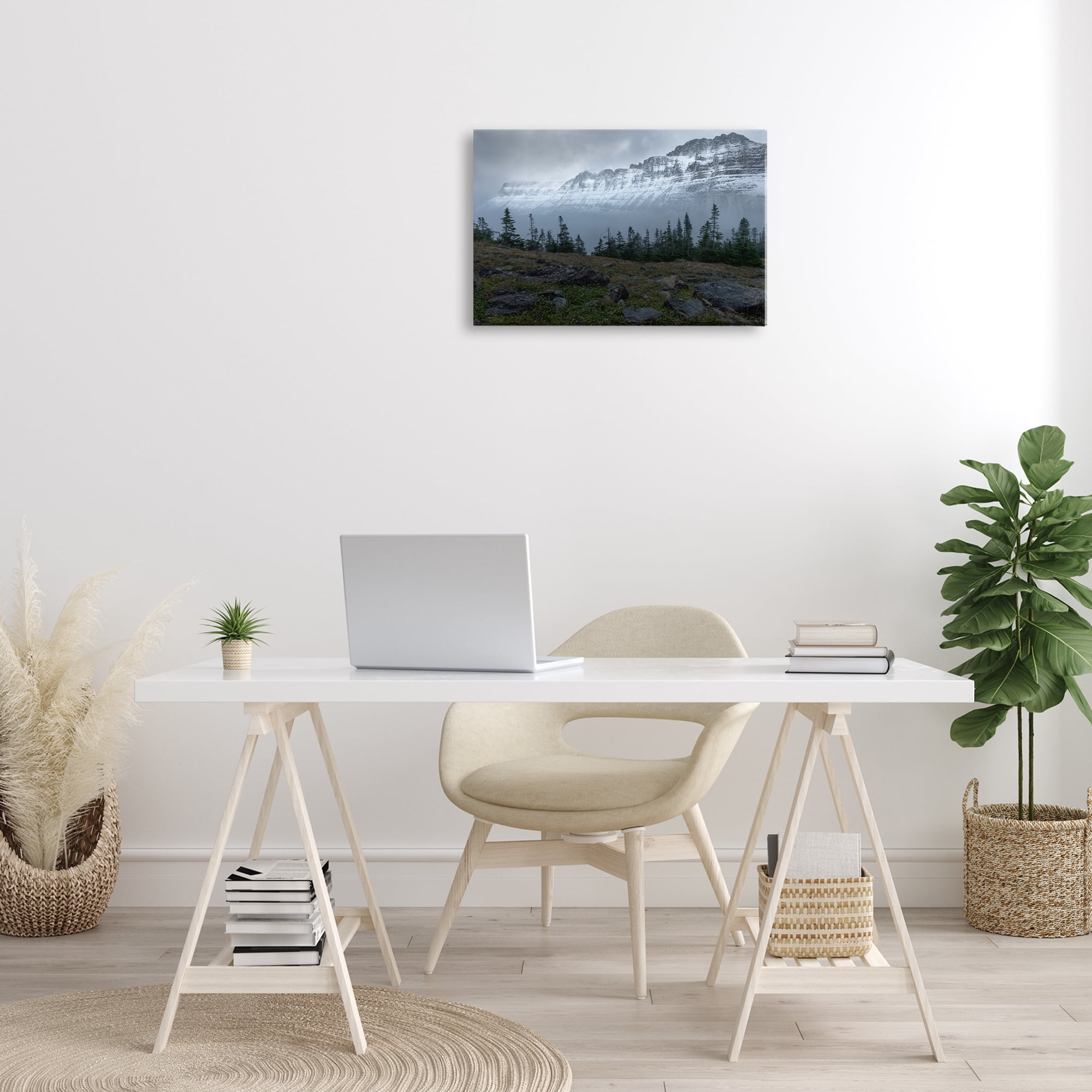 Stupell Industries First Snow Mountains Landscape Photography Gallery Wrapped Canvas Art Print Wall Art, 24 x 16