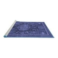 thumbnail image 2 of Ahgly Company Machine Washable Indoor Round Abstract Blue Modern Area Rugs, 8' Round, 2 of 4