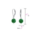 thumbnail image 4 of Bling Jewelry Womens Simple Gemstone 8MM Drop Ball Earrings Secure Hinge Lever Back Sterling Silver, 4 of 5