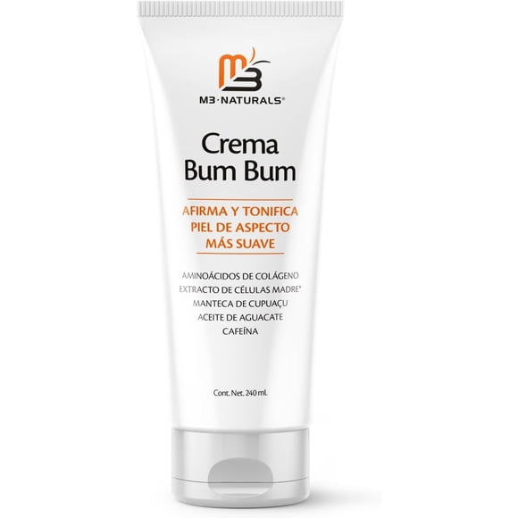 Crema Bum Bum M3 Naturals, con Cupuaçu, Crema reafirmante corporal, aroma limón y vainilla, Para el cuidado de la piel, 237 ml