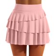 thumbnail image 2 of Huresd Pleated Tennis Skirts for Women High Waisted Golf Skorts Tummy Control Skirts with Shorts Pockets Lightweight Pink M, 2 of 8