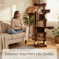 thumbnail image 3 of 68in Tall Multi-Level Green Cat Tree with Hammocks, Hanging Basket, Cat Cave, Removeable Cushion, Scratching Posts - Plush Cat Tower for Indoor Cats, Perfect for Multiple Cats Brown, 3 of 5