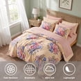 thumbnail image 3 of Regency Heights Full Size Comforter Set, 9-Piece Yellow Bed in a Bag, Floral Comforter Bedding Set with Comforter, Flat Sheets, Fitted Sheets with Side Pockets, 3 of 10