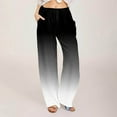 thumbnail image 2 of Enjoytime Women's Palazzo Pants with Pockets Color Block Lightweight Elastic Waisted Tie Knot Caual Loose Beach Pants for Women on Clearance, 2 of 5