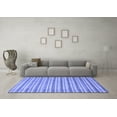 thumbnail image 3 of Ahgly Company Machine Washable Indoor Square Abstract Blue Contemporary Area Rugs, 4' Square, 3 of 4