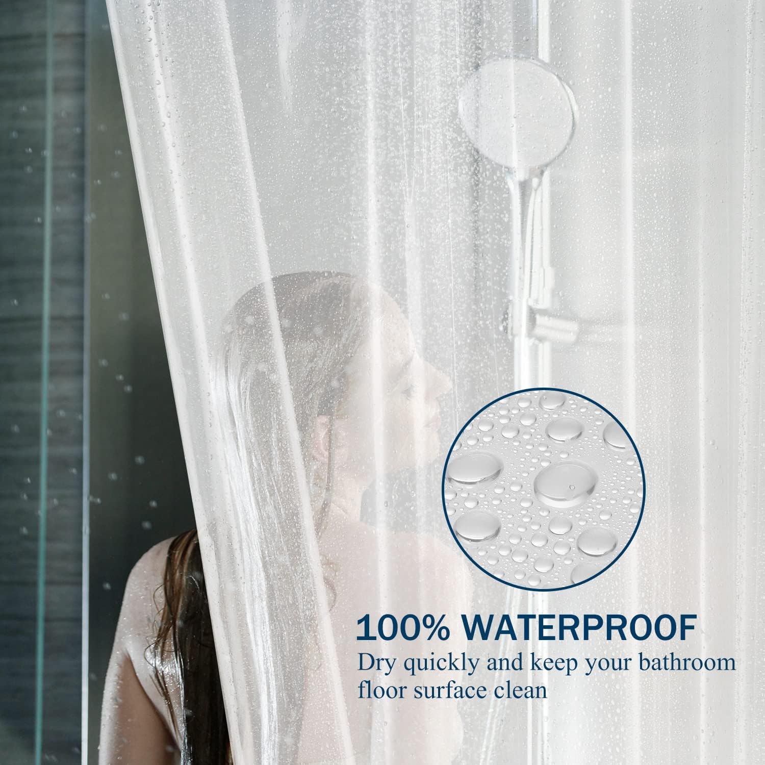 Clawfoot Tub Shower Curtain Liner 180x70 Inch Clear Warp Around Extra Wide 36 Metal Hooks Heavy Duty Vinyl Bath Curtain for Clawfoot Stand Up Tub for Bathroom Tub PEVA Waterproof