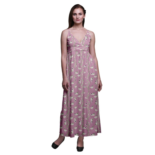 Bimba Robe Longue Chic Imprimée pour Femmes, Style Bohème, Été, Maxi, Plage, Très Petit