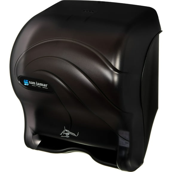 San Jamar Roll Towel Hands-free Dispenser Roll, Touchless Dispenser - 1 x Roll - 14.4" Height x 11.7" Width x 9.1" Depth - Plastic - Black Pearl - Durable, Impact Resistant, Compact