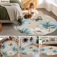 thumbnail image 5 of Round Rug 4Ft Washable Non-Slip, Spring Flowers Circle Area Rugs for Living Room Bedroom, Vintage Rustic Tulips Floral Butterfly Khaki Indoor Floor Mats Carpet Runner for Home Decor Aesthetic, 5 of 8
