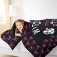 thumbnail image 4 of Feelyou Women Fitness Sport Full Size Comforter Sets, Black Pink Ribbon Bedding Sets, 3pcs, 4 of 8