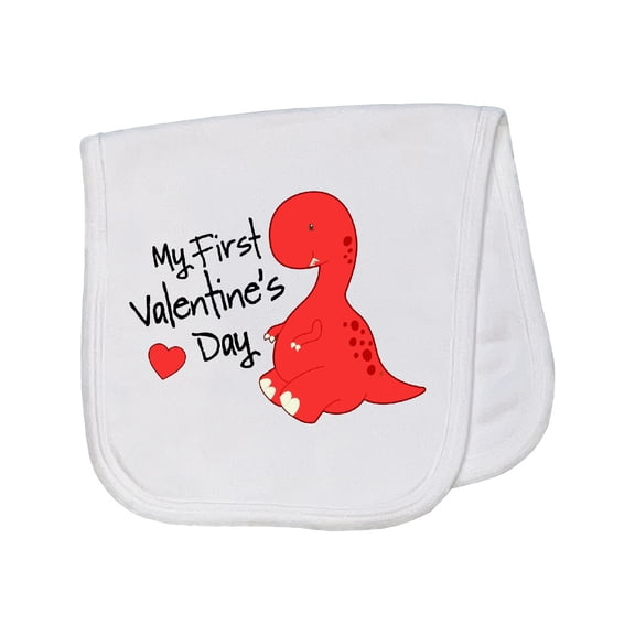 Inktastic My First Valentine's Day Baby Burp Cloth