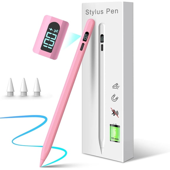 Beteliva Stylus Pen for iPad Pencil, Compatible for iPad 2025-2018 with LED Power Display, Fast Charging