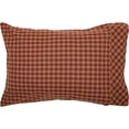 thumbnail image 4 of VHC Brands Burgundy Check Primitive Standard Pillow Case Set of 2 Red Cotton Rectangle Bedroom Decor, 4 of 4