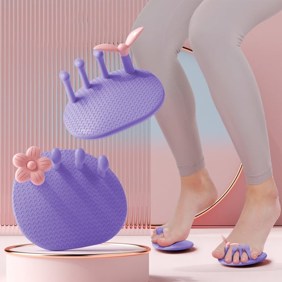 2-Pack Foot Arch Trainer, Pink Silicone Flat Feet Corrector with Toe Separators, Plantar Fasciitis Relief Equipment,4.33'' Portable Foot Strengthener