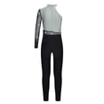 thumbnail image 4 of inlzdz Kids Girls Long Sleeve Full Body Unitard Catsuit Colorblock Dance Ballet Gymnastics Leotard Gray 8, 4 of 7
