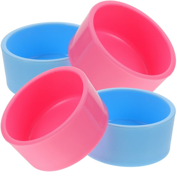 TEHAUX 4-Pack Plastic Hamster Food Bowls Small Pet Feeding Dishes for Hamsters and Small Animals