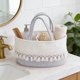 thumbnail image 5 of Uuiauoio Diaper Caddy Organizer Cotton Rope Basket Boho Nursery Decor Cute Woven Tassel Portable Diaper Organizer for Changing Table Baby Shower Gifts for Newborn Essentials, 5 of 6