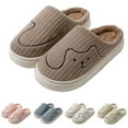 thumbnail image 2 of Fuzzy Slippers For Women Couples Men On Furry Flat Home Winter Round Toe Keep Warm Prints Slippers Shoes Warm Cozy Winter House Slippers Bedroom Indoor House Shoes, 2 of 7