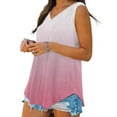 thumbnail image 5 of USSUMA Tops for Women Trendy Womens Tank Tops Sleeveless V Neck Camisole Cold Shoulder Loose Fit Casual Printed Lounging T-Shirt Lightweight T-Shirt Business Pink Festival Gift Tank Top for Women L, 5 of 6