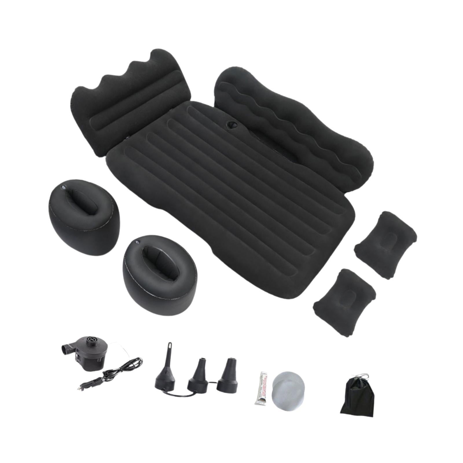 Wswqop Generic Inflatable Car Air Mattress Backseat Sleeping Bed Pillow Automotive Road Black