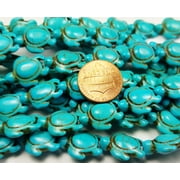 14x17mm Turquoise Howlite Carved Swimming Sea Turtle Beads For Jewelry Making