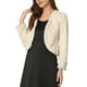 thumbnail image 1 of CHAQUETA CORTA ABIERTA INSPIRADA EN CHIC PARA MUJER, BOLERO DE FALSO PIEL DE MANGA LARGA, ABRIGO DE INVIERNO, COLOR BEIGE, 1 of 6