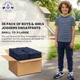 thumbnail image 3 of Yacht & Smith 36 Pack of Wholesale Childrens Unisex Jogger Bulk Sweatpants, Black Navy Gray, Comfy Lounge Joggers for Kids, 3 of 5