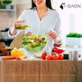 thumbnail image 2 of Ensaladera de vidrio Grande Gaon tazón Recipiente para Ensalada y Alimentos con tapa de madera, 2 of 10
