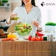 thumbnail image 2 of Ensaladera de vidrio Grande Gaon tazón Recipiente para Ensalada y Alimentos con tapa de madera, 2 of 10