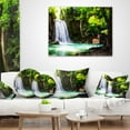 thumbnail image 4 of Designart Erawan Waterfall - Landscape Photo Throw Pillow - 18x18, 4 of 5