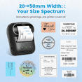 thumbnail image 5 of Phomemo M108 Label Maker with 100 Labels,Thermal Bluetooth Label Printer,2 inch Barcode Printer with App Control, for Small Business, Clothing Tags,Round Gift Stickers(Black), 5 of 5