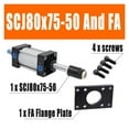 thumbnail image 2 of SCJ80x75-50 Alésage de Cylindre Pneumatique Standard 80mm Double Action, Course Réglable 25-75mm Grande Poussée, Résistant à l'Usure, 2 of 6